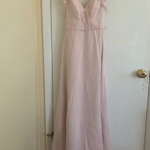 Azazie Light Pink Maxi Dress